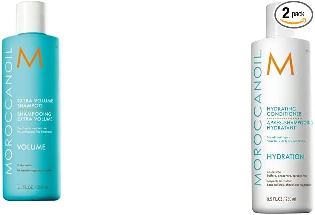 Shampooing Extra Volume, 250 ml & Hydratant Conditionneur pour Tout Cheveux Types