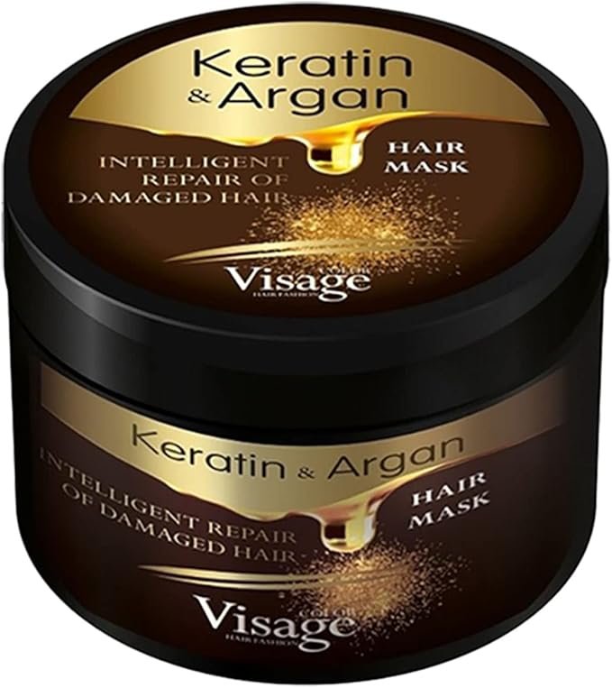 Masque Capillaire Professionnel Huile d&rsquo;argan et Pure Keratin | Masque cheveux secs et abimés | Hydratant et Nourrissant | Hair Mask for Damaged and Dry Hair | Produit Premium