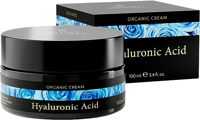 Crème Hydratante Visage Bio à l&rsquo; ACIDE HYALURONIQUE 100ml – Soins Visage Hydratants Anti Age – Creme Visage Jour + Nuit – Soins pour le Visage à Base d&rsquo; Aloe Vera