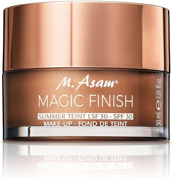 MAGIC FINISH Summer Teint Spf 30 Fond de Teint Mousse (30ml), une Base Maquillage 4-En-1 : Primer, Make Up, Poudre & Anti-Cernes, Naturel & Léger pour Tout Type de Peau, Végétalien