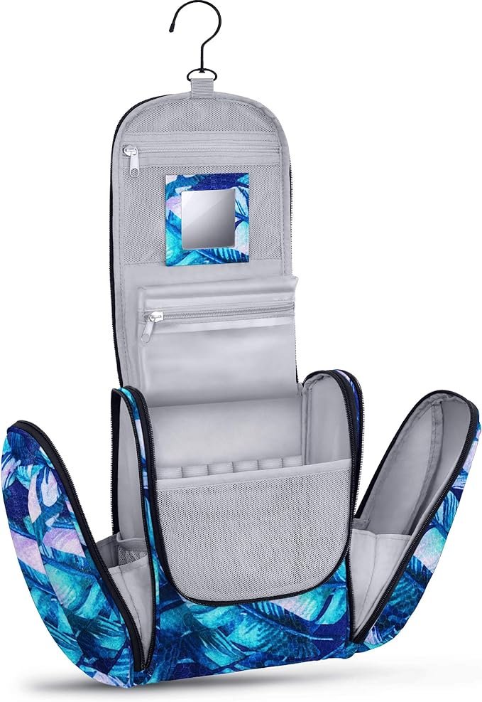 Grand Sac de Toilette Premium à Suspendre avec Miroir | Trousse de Maquillage pour Hommes et Femmes | Trousse de Beauté pour Femmes | Trousse de Lavage Spacieuse avec Crochet